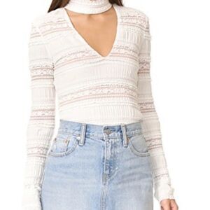 Cinq a Sept Cecily white lace blouse